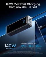 Batterie externe Anker Prime Power Bank 300W A110A portable 26250mAh PD 3.1 Charge rapide USB C Sortie double 140W Affichage numérique