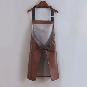 Delantal de Piel Sintética PU de Alta Gama para Hombre y Mujer, Delantal de Cocina Impermeable y Resistente al Aceite, a la Moda, Nuevo y Moderno - Product Image 4