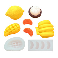 Moule en silicone pour gâteau au chocolat, aux fruits, fraise, banane, fraise, fraise, manga, steak, citron, orange, diy