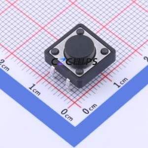 GT-TC152B-H055-L1 Tactile Switch Through hole,12x12mm Switch Single Pole Single Throw Round Button 2.5N Through Hole - Product Image 1