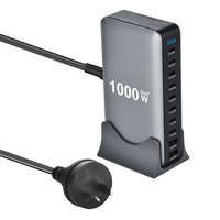 Vente en gros d'usine, chargeur de bureau GaN 1000W, 10 ports USB C PD3.1, station de charge rapide, hub PD140W, adaptateur multi-appareils OEM ODM