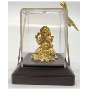 Magnifique en acier inoxydable fait à la main seigneur Ganesh idole couleur dorée Art décor pour la maison Temple mariage Diwali Puja chambre - Product Image 1