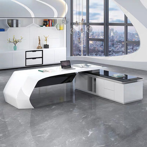 Table de travail par ordinateur de haute qualité Mobilier de bureau pour patron Bureau de secrétaire de direction Table de bureau en forme de L - Product Image 2