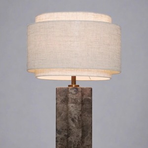 Lampe de table en lin Takai E27 220V, source de lumière LED pour salon et chevet - Product Image 1