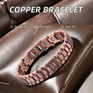 Fingna बायोमैग्नेटिक 15 मिमी ठोस तांबे के कंगन पुरुषों रोमांटिक धार्मिक कुंजी के आकार के मोती हीरे की वर्षगांठ उपहार - Product Image 3