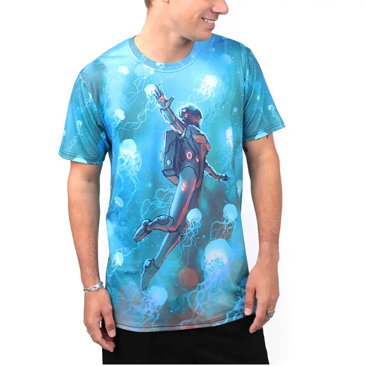 Wholesale Custom Mens Tshirts All over Print Tees Graphic T shirts Sublimation Print T-shirt for Men
