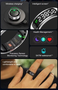 Anillo Inteligente R11 con Control Remoto, Monitor de Actividad Física con Conteo de Pasos, Distancia, Calorías, Oxígeno en Sangre y Monitoreo del <span class=keywords><strong>Sueño</strong></span> - Product Image 4