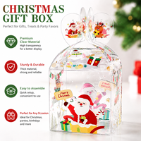 Boîte cadeau de Noël transparente en PET pliable avec motif Père Noël