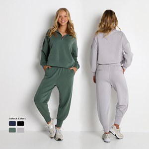 ชุดออกกำลังกายแฟชั่นแบบมีกระเป๋ามีซิปด้านบนยาวครึ่งเดียวของเด็กทารก - Product Image 1