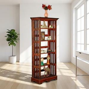 Vitrine d'exposition pliante en bois peint antique, 5 niveaux, fabriquée à la main, pour hôtel, salon, mobilier commercial, prix compétitif - Product Image 4