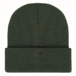 100% Acrylic Solid Color Plain Knitted Beanie Hat with Custom Logo Embroidery Wholesale From Manufacturers - Product Image 5