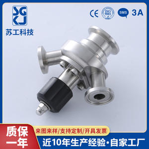 Vanne d'échantillonnage sanitaire à port unique sur mesure en acier inoxydable 316 à structure angulaire pour l'échantillonnage aseptique de l'eau - Product Image 5