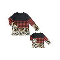 Chemises à manches longues personnalisées à motifs écossais pour maman et filles, tenues assorties pour la famille, fabricant Chine Yiwu