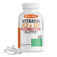 OEM ODM 10000 UI Vitamine D3 K2 en capsules, Complexe D K 2-en-1 pour adultes, favorise l'absorption du calcium, la santé osseuse, immunitaire et cardiaque