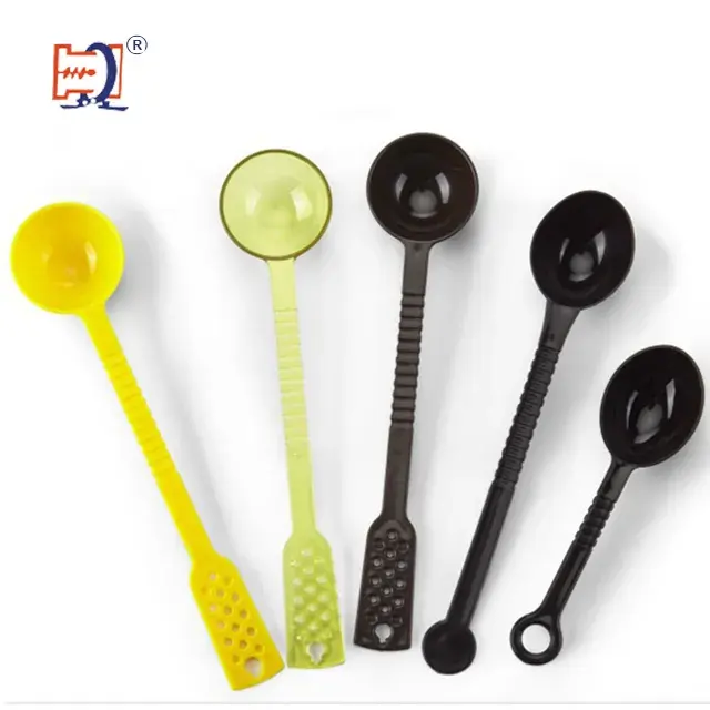 Hot Sales Mini Size Creative Small Amount Hotel Use Fruit Powder Spoons Pearl Spoon Black Plastic Long Handle Coffee Spoon