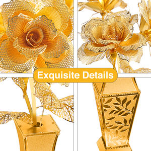 <span class=keywords><strong>Piececool</strong></span> Golden Rose Puzzle <span class=keywords><strong>3D</strong></span> en métal, modèle éducatif à construire soi-même, collectionnable, décoratif, avec fonctions lumineuses et mobiles, pour les 14 ans et plus - Product Image 2