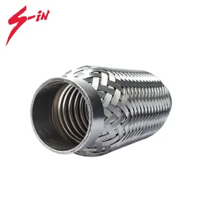 Universal auto exhaust inner braid bellows car down pipe customize size interlock exhaust flexible pipe