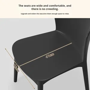 Tabouret moderne en <span class=keywords><strong>plastique</strong></span> massif et épais avec dossier, <span class=keywords><strong>chaise</strong></span> de <span class=keywords><strong>salle</strong></span> à <span class=keywords><strong>manger</strong></span> commerciale, empilable, banc de restaurant pour salon, pièce de rechange - Product Image 3