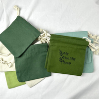 Sac en coton biologique réutilisable avec cordon de serrage pour emballage de détail avec logo personnalisé