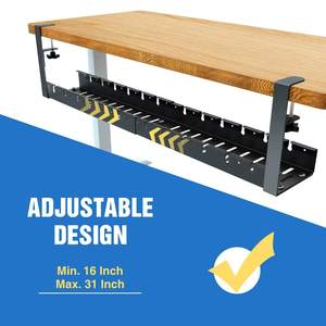 <span class=keywords><strong>Gestion</strong></span> des câbles sous le bureau extensible sans perçage, plateau de <span class=keywords><strong>gestion</strong></span> des câbles en métal sous le bureau, support de cordon de multiprise rétractable - Product Image 6