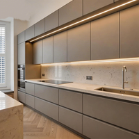 Porte de placard en verre moderne, résistante à l'eau, écologique, installation facile, personnalisable, OEM ODM, meubles de rangement pour cuisine