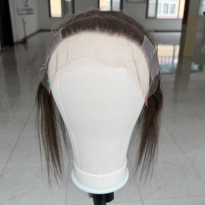 Topper capillaire en dentelle HD brun cendré pour couvrir la ligne des <span class=keywords><strong>cheveux</strong></span>, idéal pour les zones à repousse lente, 1,5x11 pouces, couverture d'oreille à oreille, en <span class=keywords><strong>cheveux</strong></span> humains, avec fil halo - Product Image 4