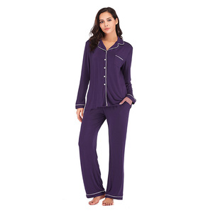 Set <span class=keywords><strong>Pigiama</strong></span> da <span class=keywords><strong>Donna</strong></span> in Modal con Maglia a Maniche Lunghe e Pantaloni Lunghi, Multicolore, Morbido e Confortevole - Product Image 6