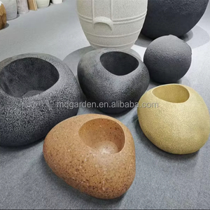 Macetas de Jardín, Macetas Grandes, Macetas Esféricas Grandes de Fibra de Vidrio Estilo Nórdico para Exteriores, Macetas Grandes de Concreto para Exteriores - Product Image 2