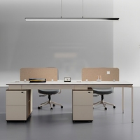 Ensemble bureau-chaise de bureau moderne et minimaliste, poste de travail pour 4 personnes, bureau cloisonné double face pour 8 personnes