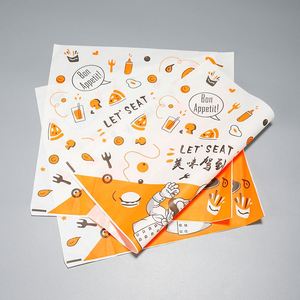 Feuilles de papier ciré imperméables pré-découpées pour emballages alimentaires résistants à la graisse, pour sandwichs, pains, déjeuners et paniers de barbecue - Product Image 1