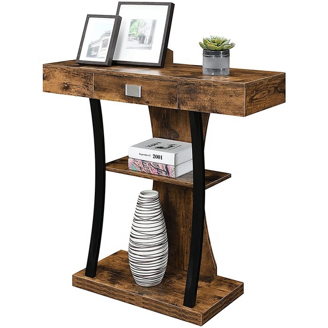 Newport Console Table with Shelves,, Narrow Sofa Table, Farmhouse Table Behind Sofa Couch Hallway Entrance for Living Room