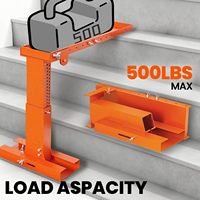 Stabilisateur de marche d'escalier pliable en acier réglable EMBLEM Pro Orange Moderne pour escaliers