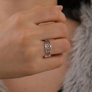 Bagues Symbole de Paix Myshape en Acier Inoxydable pour Femme, Amulette de Protection, Bijoux Anti-Guerre, Cadeaux en Gros - Product Image 5