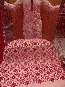 Tela de Red con Cuentas de Lujo de Moda para Lehengas, Saris y Vestidos de Novia, Material de Diseñador Premium para Moda y Vestimenta de Boda - Product Image 4