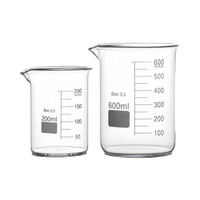 Bécher gradué en verre borosilicate transparent de marque MATALAB pour l'école et les laboratoires chimiques