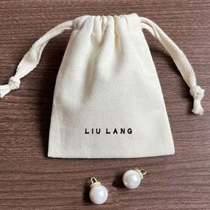 New Design 100%Cotton Natural <b>Pouch</b> Custom Herringbone Small Cotton Muslin <b>Drawstring</b> Bag Beige Organic Cotton Jewelry <b>Pouch</b> - Product Image 4