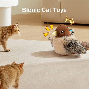 Giocattoli interattivi per gatti che si attivano con il tocco del cinguettio ricaricabile che sbatte gli uccelli per esercizi per gattini - Product Image 4