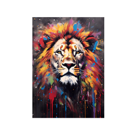 Affiche d'art imprimée en couleur moderne nordique Lion Tigre Gorille Ours Décoration de maison personnalisée Peinture d'animaux sur toile