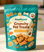 Sachet refermable à fermeture éclair en PE de qualité alimentaire, 60g, marque privée, pour friandises pour chiens et chats, emballage écologique pour friandises pour animaux de compagnie