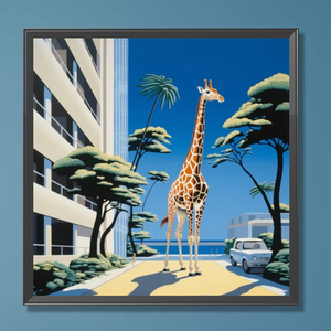 Peinture diamantée 40*40cm motif <span class=keywords><strong>girafe</strong></span>, artisanat artistique, perles rondes complètes, peinture diamantée DIY sur le thème des animaux pour la décoration de la maison - Product Image 3