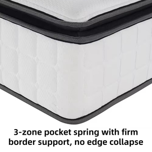 उच्च घनत्व गुणवत्ता हाइब्रिड आर्थोपेडिक फोम जेब वसंत संकुचित गद्दे बिस्तर - Product Image 4