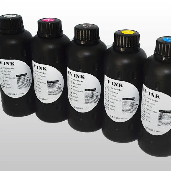 Tinta de impresión UV brillante de 6 colores CMYK para máquina de impresión de logotipo tinta UV impresora plana UV