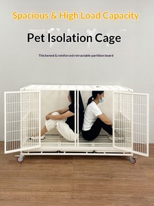 Cages d'isolement et d'élevage pour chiens et chats en fer forgé avec plateau sanitaire, installation facile, pour usage domestique en intérieur - Product Image 2