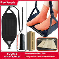 Repose-pieds d'avion en mousse à mémoire de forme confortable réglable hamac en tissu portable pour pieds et talons