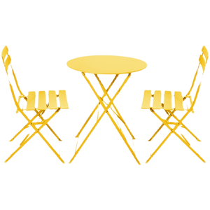 Outdoor Garden Superior Iron Contemporary Folding Bistro Set 3 Piece <b>Foldable</b> Balcony <b>Table</b> <b>and</b> <b>Chair</b> - Product Image 1