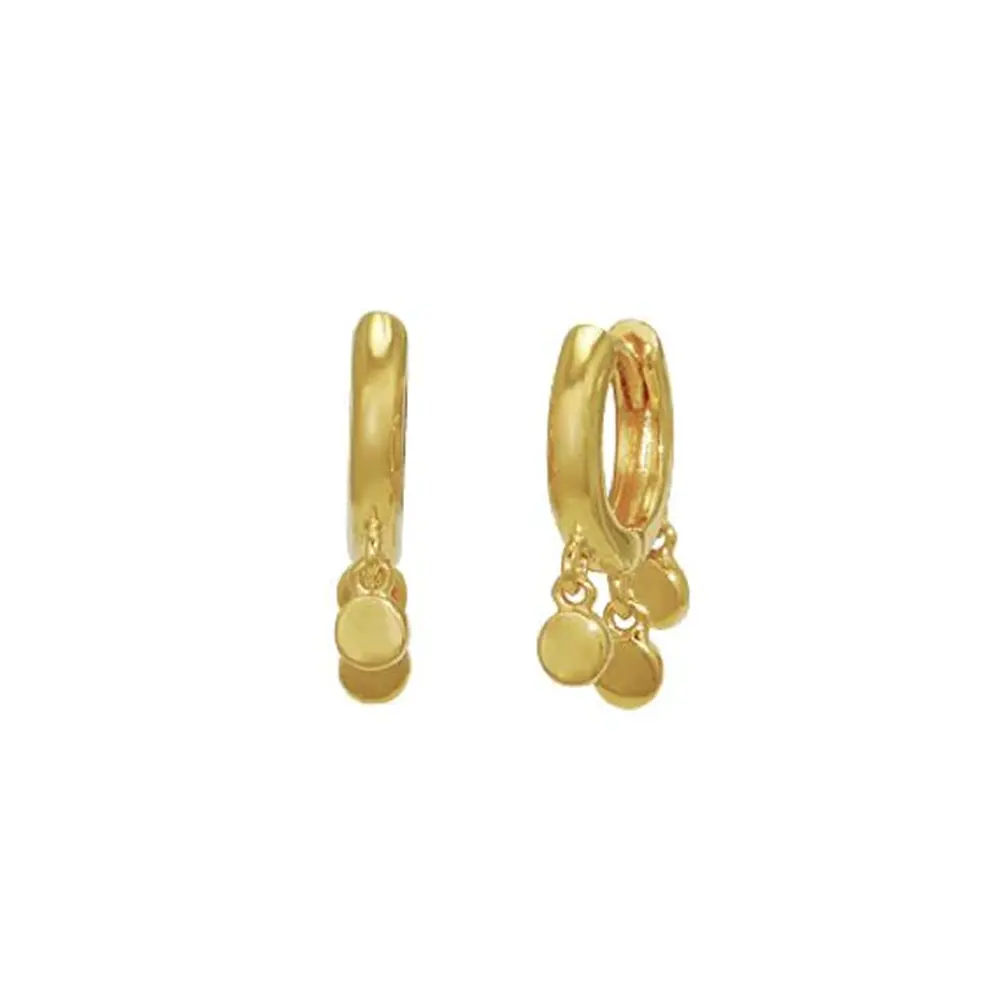 New Style Wholesale trending hanging new model gold round cake earring  24k gold drop earrings