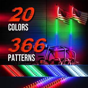 Nebrixglova TFL-04 xoắn ốc RGB <span class=keywords><strong>Led</strong></span> Roi ánh sáng cho ATV UTV rzr 2-6ft ABS COB công nghệ không dây điều khiển từ xa mới - Product Image 3