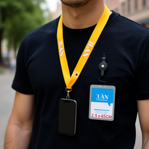 Cordino in poliestere Ilan 2,5x45 cm giallo per telefono, porta badge e portachiavi - Product Image 3