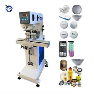 Factory Custom 2 Color Pad Printing Machine Sealed Closed Ink Cup Tampo Printer Watch Dial Pneumatic Pad Printers With Shuttle