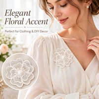 Applique brodée 3D en dentelle blanche pour robes, vêtements, sacs, accessoires pour cheveux, travaux manuels de couture, décoration de mariage, mariée